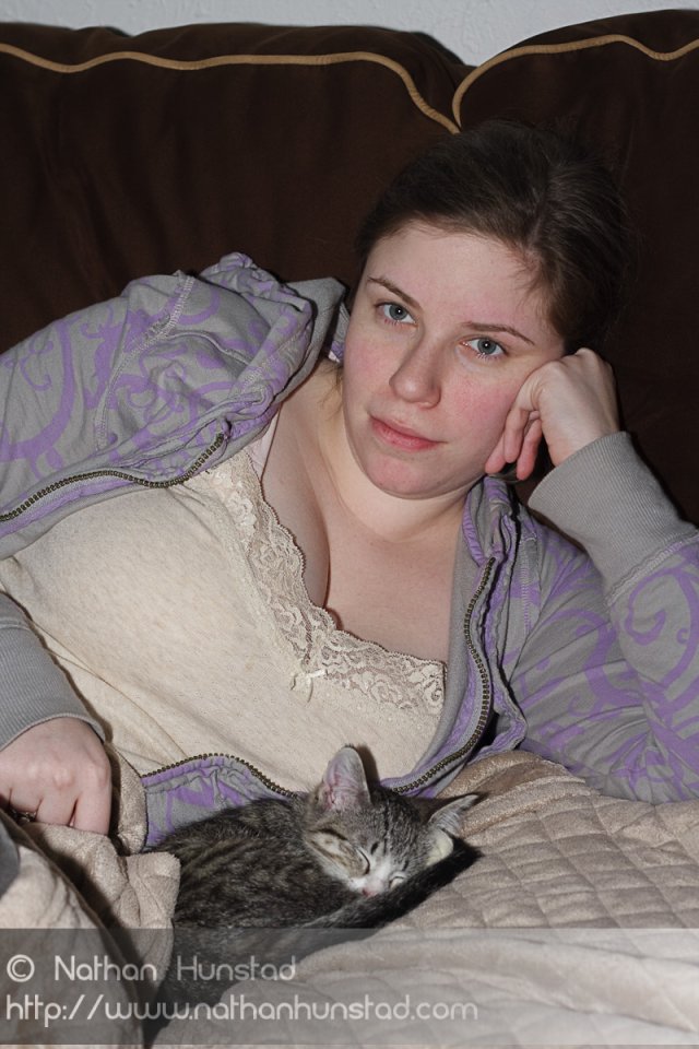 Julia Miller snuggles up with ????